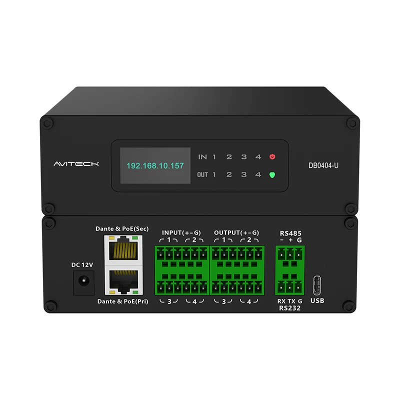 What makes the Dante 4 in 4 Out Network Audio Processor Box Essential for Modern Audio Systems?